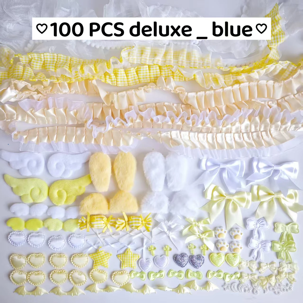 100-Teiliges Buntes Zubehörset, Rosa Spitzenmaterial-Set, Fächerhandbuch-Diy-Zubehör, Schmerzfreies Paket, Wunderschön 100-Teiliges Buntes Zubehörset, Rosa Spitzenmaterial-Set, Fächerhandbuch-Diy-Zubehör, Schmerzfreies Paket, Wunderschön – Bild 4