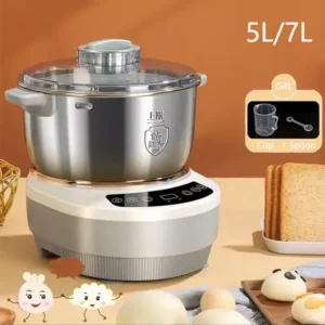 Teigknetmaschine 5L 7L Teigbereiter Elektrische Knetmaschine Teigmixer mit Fermentationsfunktion Edelstahl