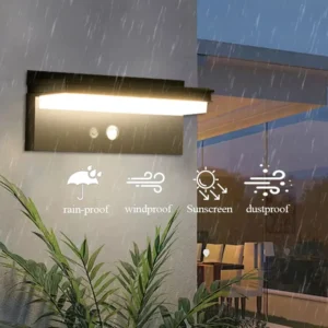 Solare LED-Wandleuchte für Außenbereich Energiesparend Wasserdicht mit Bewegungssensor für Hof, Villa, Zaun und Landschaftsbeleuchtung