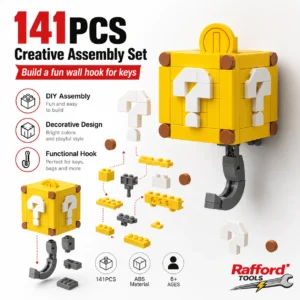 Rafford 141-teiliges Münz-Bausteine Schlüsselanhänger-Set DIY Mini-Baustein-Kit Kreatives Anhänger-Spielzeug Weihnachtsgeschenk für Kinder und Sammler