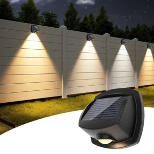 Solar-LED-Außenwandleuchte 3 Farben RGBW Wasserdichte Zaunlampe für Garten Hof Veranda Weg Terrasse Heimdekoration