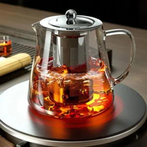 1pc Glas Teekanne Hitzebeständige Borosilikat Klar Tee Wasserkocher mit Abnehmbare Edelstahl Infuser Wasserkocher Kung Fu Teegeschirr Set