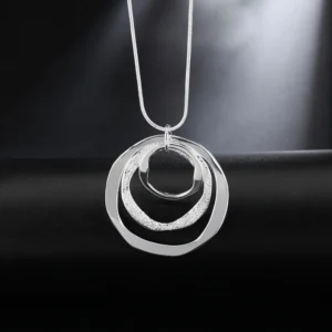 40-75 cm Feine Marke 925 Sterling Silber Halskette Für Frauen Luxus Hochzeit Schmuck Böhmen Kreis Anhänger Kette Neckalce