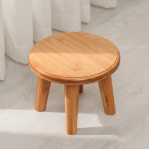 Portable Bamboo Stool Small Wooden Seat for Kids Home Use - Bath Time Entryway Shoe Changing Tea Table Footrest