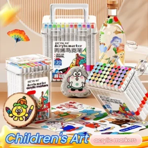 120 Farben Acryl-Markerstifte, leuchtende Pigmente, schnelltrocknend, perfekt für Kinderzeichnungen, DIY-Bastelprojekte