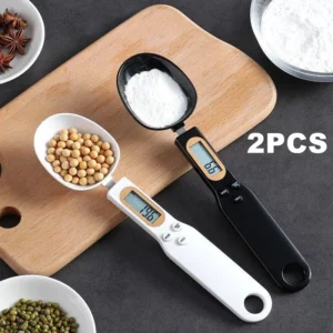 Mini-Löffelwaage, digitale Küchenwaage, elektronische LCD-Lebensmittelwaage, 0,1–500 g, Kochmehl, Milch, Kaffee, Pulver, Gewicht, Messlöffel