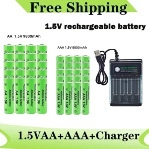 Original Akku 1,5 V AA 9800 mAh + AAA 8800 mAh + Ladegerät für Computer Uhr Radio Video Spiel Digital Kamera AA AAA