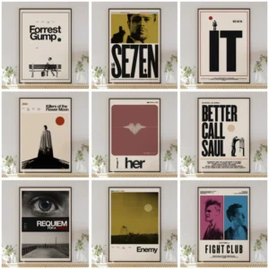 Forrest Gump Filmplakat Se7en Filmplakate & Bilder Fight Club Enemy Leinwanddruck Wandkunst Heimdekoration Druck Wandbild Cuadros
