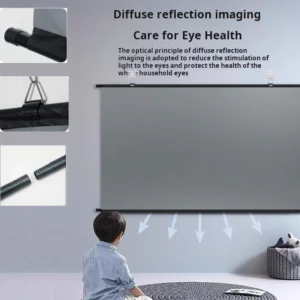XIAOHUI Projektor-Leinwand, 60–133 Zoll reflektierende Stoff-Projektionsleinwand für YG300 Projektor XGIMI DLP LED Heimkino