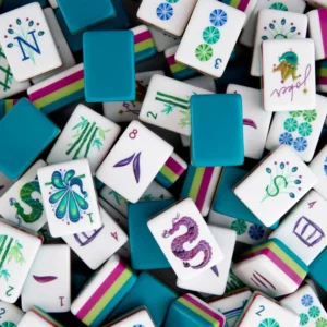 160-teiliges Amerikanisches Mahjong-Set 4-Schichtige Acryl-Steine Erwachsenen-Unterhaltung Mahjong-Spiel für Familie Party Club Outdoor-Brettspiele