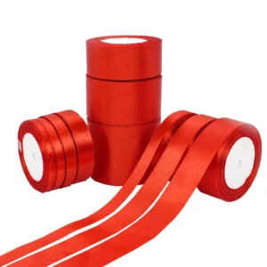 25 Yards rote Satinbänder 0,6 cm 1 cm 1,2 cm 1,5 cm 2 cm 2,5 cm 4 cm 5 cm handgemachte DIY Hochzeit Schleife Party Dekoration Geschenkverpackung Band