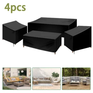 4Pcs Patio Furniture Cover Set Heavy duty Waterproof Patio Furniture Cover Oxford Cloth Outdoor Furniture Cover with Drawstring