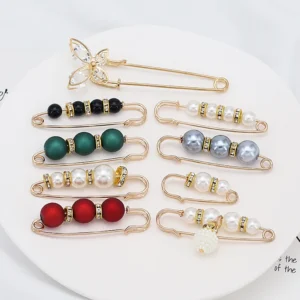 Frauen Neue Nette Imitation Perle Strass Brosche Anti-beleuchtung Rock Taille Pin Mode Schmuck Zubehör Geschenke