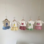 Baby Pajamas Sets Cotton Child Pajamas Toddler Summer Sleeveless Baby Nightwear Pyjamas Kids Cartoon Homewear Clothes