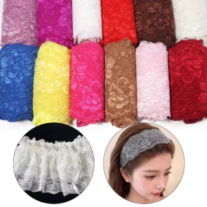 2 Yards/Lot 8 cm Stretch-Spitzenband mit Blumenmuster, elastisches Spitzenband für Haarbänder, Kleider, Saum, Kleidung, DIY, Nähen, Dekorationszubehör