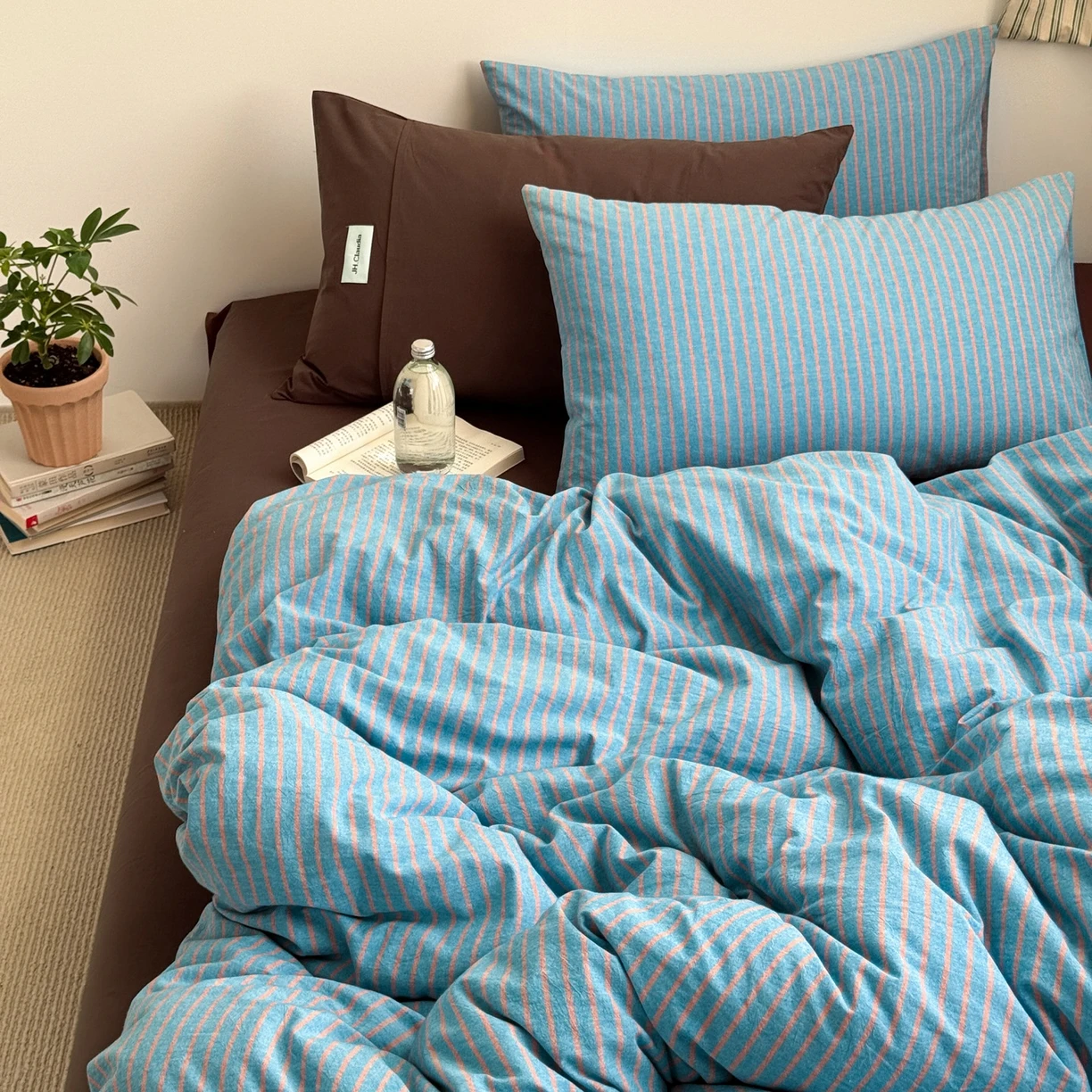100% Cotton Striped Duvet Cover Set Single/Queen/King Size Housse De Couette 220X240 Cotton Quilt Cover Solid Color Soft 이불커버 100% Cotton Striped Duvet Cover Set Single/Queen/King Size Housse De Couette 220X240 Cotton Quilt Cover Solid Color Soft 이불커버 – Bild 2