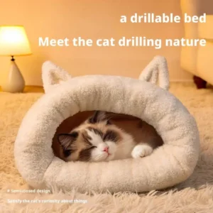 Soft Plush Cat Winter Sleeping Bag Portable Warm Feline Bed Cat Sleeping Bag For All Seasons Indoor Small Dog Cat Bed