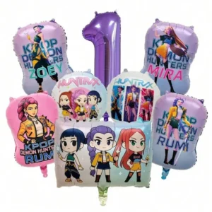 Heißer Kpop Demon Hunters Nummer 1-9 Folienballon-Set, Vollständiges Ensemble-Themenballons Geburtstagsparty-Dekorationen Foto-Requisiten Neu