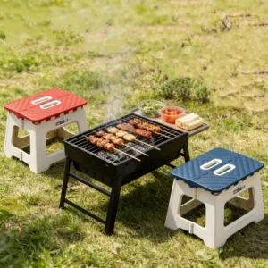 Compact Foldable Stool Lightweight Strong with Handle NonSlip for Various Uses like Kitchen Bath Camping Fishing Hiking BBQ