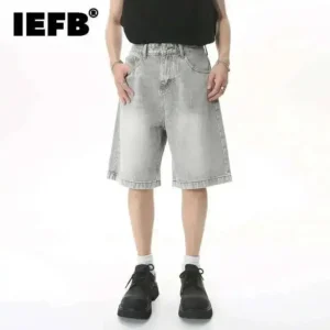 IEFB Sommer männer Casual Jeans Shorts Lose Mid Hohe Taille Mode Knie Länge Denim Kurze Hosen Vintage Männlichen Neue Koreanische 9A8588
