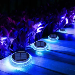 Solar-LED-Deckleuchten für den Außenbereich, IP68, wasserdicht, Garten-Stufenbeleuchtung, automatisches Ein-/Ausschalten, Treppen, Terrasse, Weg, Hof, Zaun, Wandleuchte
