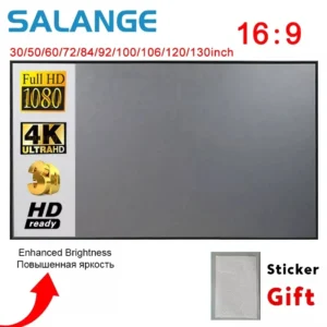 Salange Projektor-Leinwand, 60 100 120 Zoll reflektierende Stoff-Tuch-Projektionsleinwand für YG300 Projektor XGIMI DLP LED Heimkino