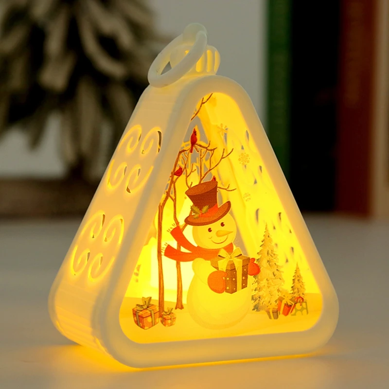 Mini Weihnachten Led Dreieck Laterne Santa Claus Schneemann Festival Lampe Indoor Tisch Ornamente Party Szene Requisiten Hause Dekoration Mini Weihnachten Led Dreieck Laterne Santa Claus Schneemann Festival Lampe Indoor Tisch Ornamente Party Szene Requisiten Hause Dekoration – Bild 12