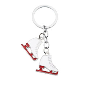 Personal isierte Skate Schlüssel bund Anhänger niedlichen Weihnachten Schneeflocke rotes Herz Schlüssel anhänger Winter Schneemann Sport geschenk für Männer und Frauen