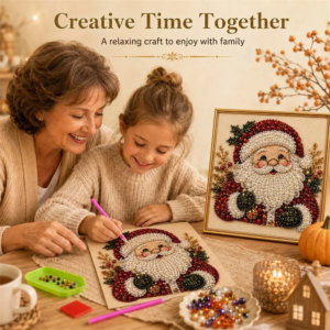 Neues Weihnachts-Perlen-Diamant-Malerei-Set mit Weihnachtsmann-Elch-Muster, DIY-Perlenkunst, geeignet als Weihnachtsgeschenk, Partygeschenk