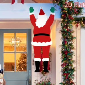 Weihnachtliche Hängedekoration mit Weihnachtsmann-Ausschnitt, Weihnachtsmann-Ornament für Veranda, Dachvorsprung, Haustür, Terrasse, Feiertagsdekoration, Weihnachtsfeier, Haus- und Gartendekoration