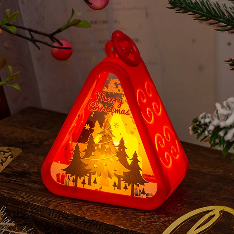 Mini Weihnachten Led Dreieck Laterne Santa Claus Schneemann Festival Lampe Indoor Tisch Ornamente Party Szene Requisiten Hause Dekoration Mini Weihnachten Led Dreieck Laterne Santa Claus Schneemann Festival Lampe Indoor Tisch Ornamente Party Szene Requisiten Hause Dekoration – Bild 4