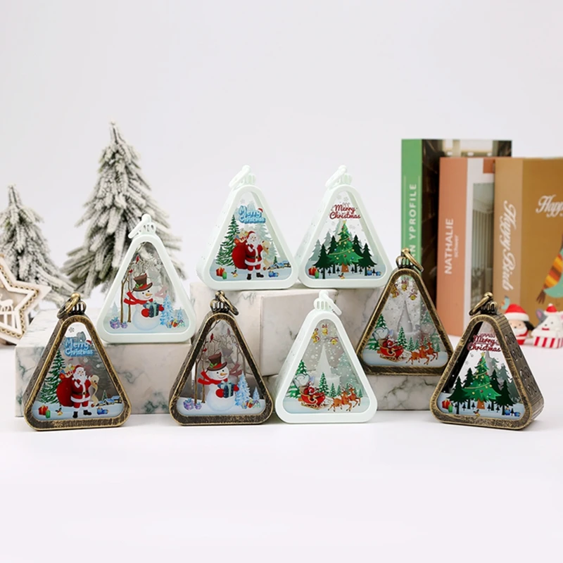 Mini Weihnachten Led Dreieck Laterne Santa Claus Schneemann Festival Lampe Indoor Tisch Ornamente Party Szene Requisiten Hause Dekoration Mini Weihnachten Led Dreieck Laterne Santa Claus Schneemann Festival Lampe Indoor Tisch Ornamente Party Szene Requisiten Hause Dekoration – Bild 3