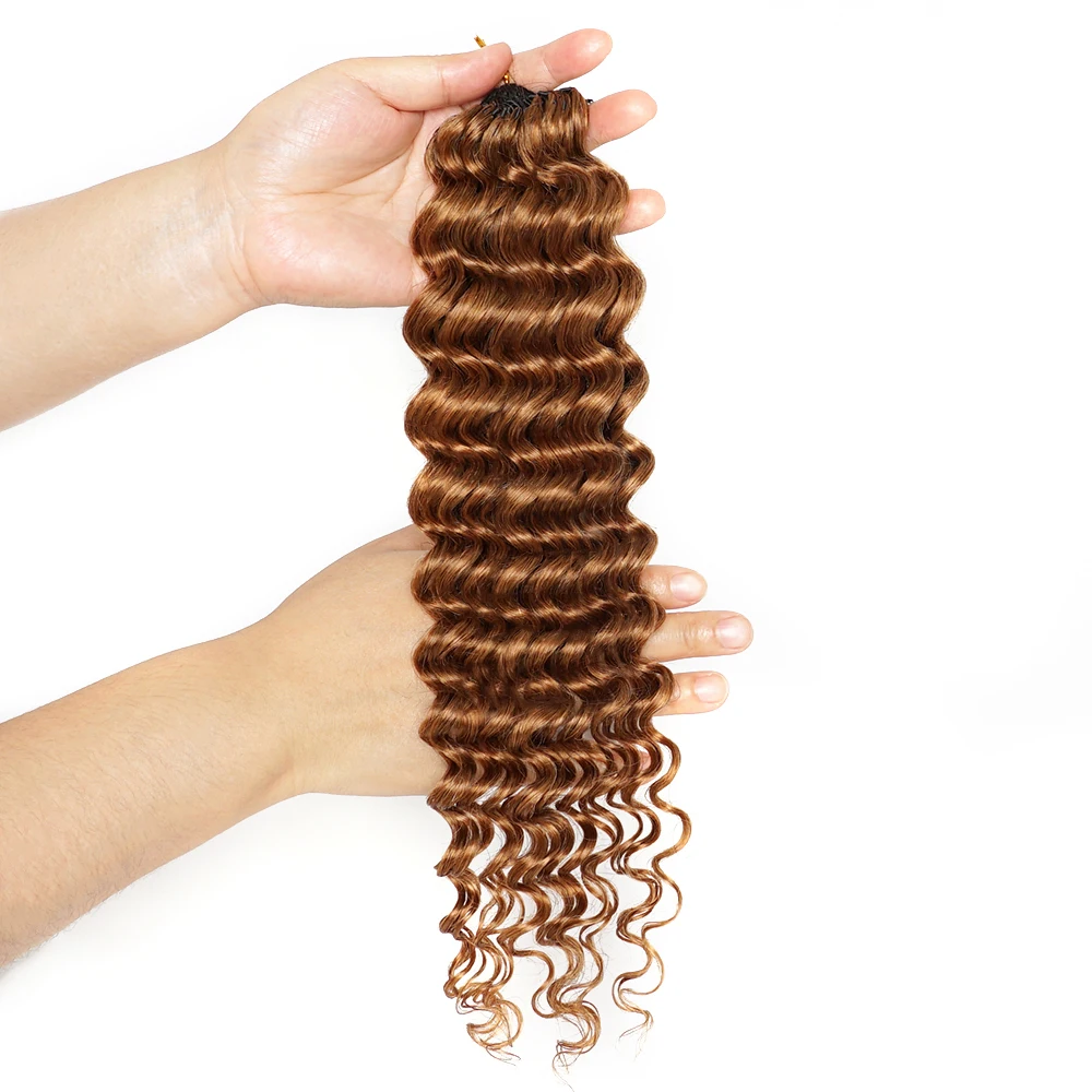 # 30 Farbige 100% Echthaar-Strähnen Für Highlight Miracle Knots Crochet Deep Wave Feather Crochet Boho Braids Wellige Bulk-Haarverlängerungen # 30 Farbige 100% Echthaar-Strähnen Für Highlight Miracle Knots Crochet Deep Wave Feather Crochet Boho Braids Wellige Bulk-Haarverlängerungen – Bild 10