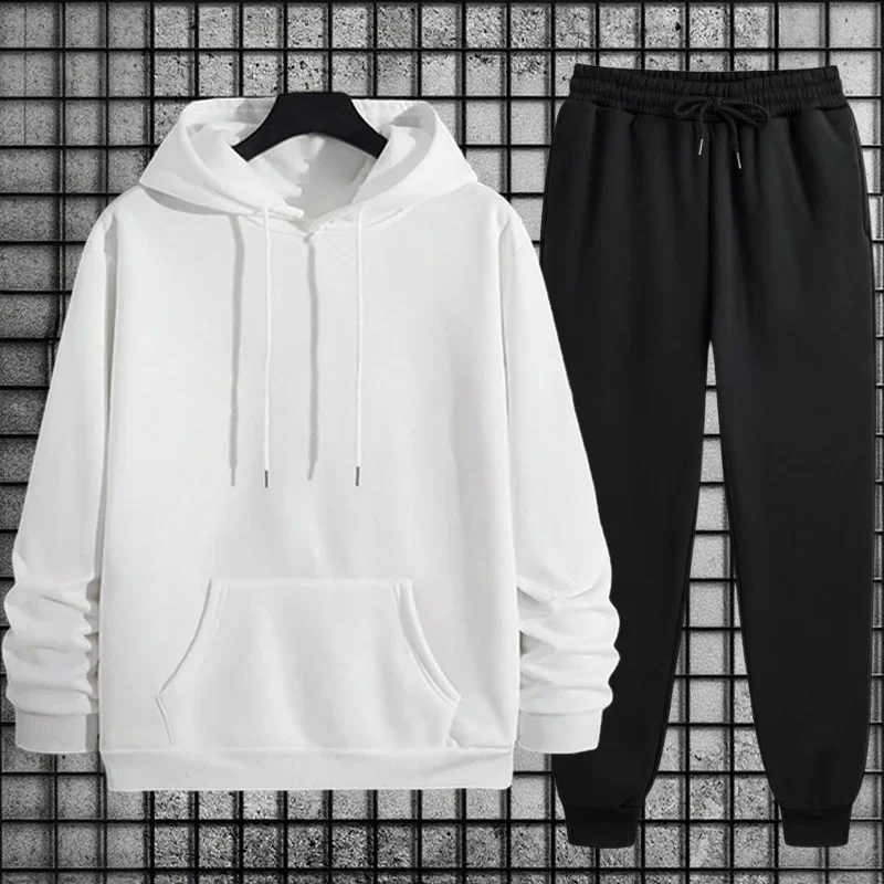 Herbst Winter Einfarbig Hoodie Und Jogginghose Herren Trainingsanzug Urban Casual Fashion Sportswear Männlich Tägliches Training Jogginganzug Herbst Winter Einfarbig Hoodie Und Jogginghose Herren Trainingsanzug Urban Casual Fashion Sportswear Männlich Tägliches Training Jogginganzug – Bild 4