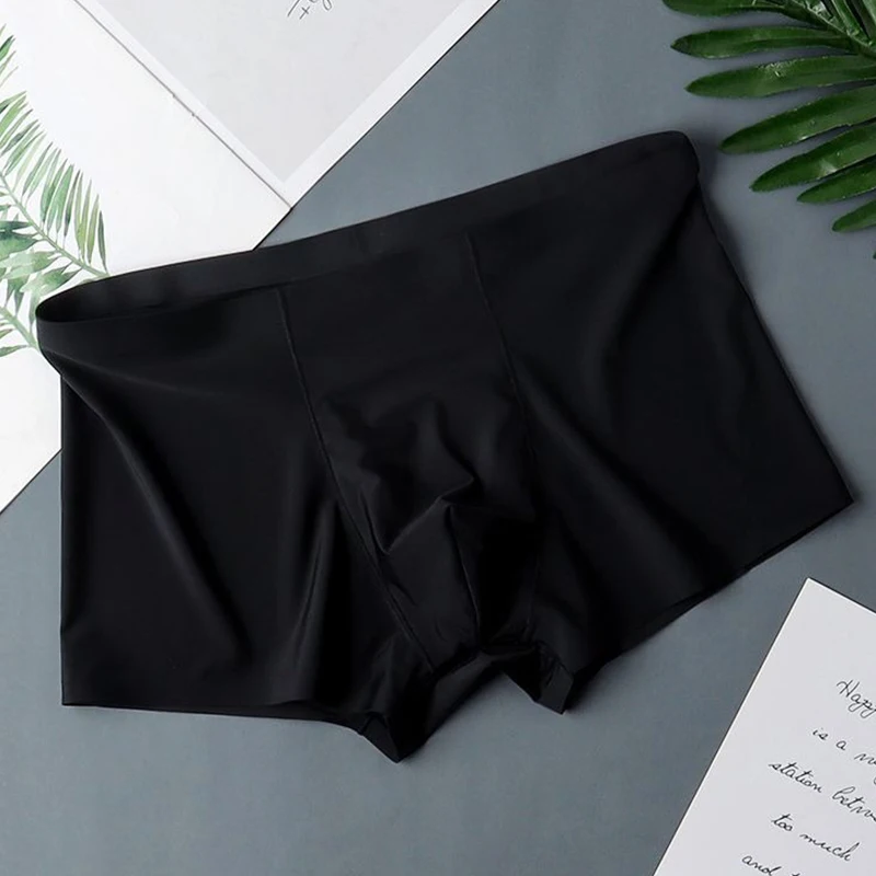 Seamless Ice Silk Boxers Men‘s Solid Color Male Underpants Ultra-Thin Sexy Underwear Summer Cool Trunk Shorts Seamless Ice Silk Boxers Men‘s Solid Color Male Underpants Ultra-Thin Sexy Underwear Summer Cool Trunk Shorts – Bild 7
