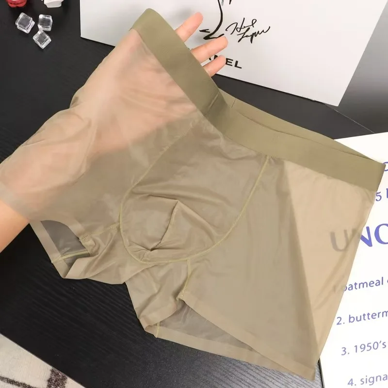 Neue Herren-Boxershorts Transparent Leichtgewichtig Herren-Unterwäsche Elastisch Mittlere Taille U-Konvex Dünn Durchsichtige Shorts Nahtlose Slips Neue Herren-Boxershorts Transparent Leichtgewichtig Herren-Unterwäsche Elastisch Mittlere Taille U-Konvex Dünn Durchsichtige Shorts Nahtlose Slips – Bild 5
