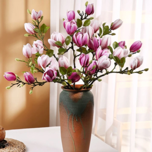Künstliche Blumen Seide Magnolia Bouquet Diy Film Requisiten Hochzeit Brautsträuße Tisch Vase Hause Outdoor Garten Atmosphäre Dekor