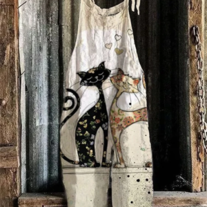 Neue Frauen Spaß Katze Drucken Verstellbaren Riemen Strampler Herbst Breite Bein Strampler Lose Beiläufige Latzhose Mit Overalls Strampler Mit Riemen