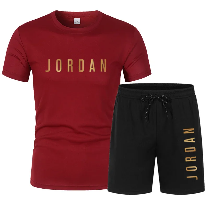 Sommermode Trendy Casual Sport Zweiteiliges Set Jugend Herren Kurzarm T-Shirt + Shorts Set Sommermode Trendy Casual Sport Zweiteiliges Set Jugend Herren Kurzarm T-Shirt + Shorts Set – Bild 3