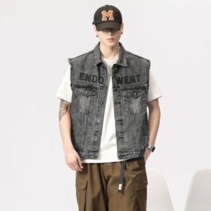 Herren American Vintage Jeansweste, 2026 Neue Sommer Lose Ärmellose Westen, Gewaschene Vintage Arbeitsweste Jacke