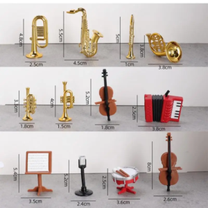 1 Set Home Decor Toy 1:12 Doll House Accessories Dollhouse Miniature Accordion Sax Classical Musical Instrument Model Ornament