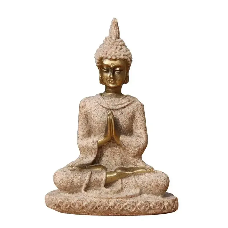Sandstein-Buddha-Statue, Sitzende Meditation, Buddha-Skulptur, Handgefertigte Figur, Miniatur-Ornament, Heimstatue Sandstein-Buddha-Statue, Sitzende Meditation, Buddha-Skulptur, Handgefertigte Figur, Miniatur-Ornament, Heimstatue