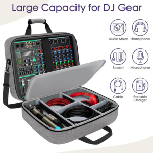 Audio-Mixer-Tasche Große Aufnahmegerätetasche DJ-Mixer-Schutztasche Kompakte Audio-DJ-Mixer-Tasche Verstellbare Aufbewahrungszubehörteile
