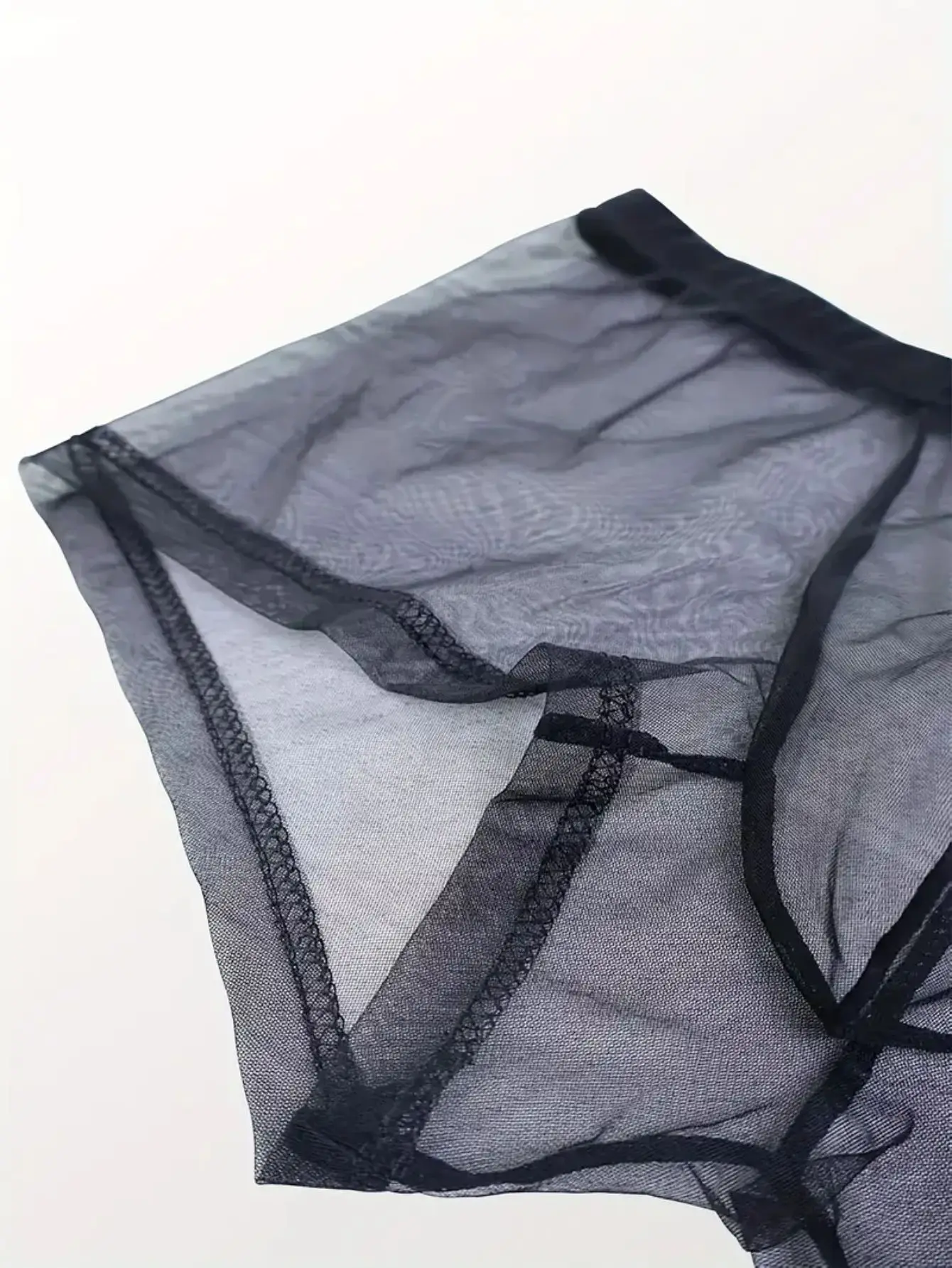 Durchsichtige Mesh-Unterwäsche Für Herren, Transparent, Sexy, Atmungsaktiv, Bequem, Kurze Shorts, Erhältlich In Den Farben Schwarz Und Weiß Durchsichtige Mesh-Unterwäsche Für Herren, Transparent, Sexy, Atmungsaktiv, Bequem, Kurze Shorts, Erhältlich In Den Farben Schwarz Und Weiß – Bild 4