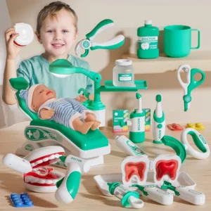 Kinder-Doktorspielset Medizinisches Kit mit Zahnärztlichen Werkzeugen Simulations-Zahnarzt-Spiel Rollenspiel-Spielzeug für Jungen Mädchen Geschenke