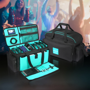 DJ Gig Bag mit 4 Abnehmbaren Trennwänden Reise-Musiker-Tasche DJ Kabel-Organizer-Etui für DJ-Ausrüstung Musikgeräte & Zubehör