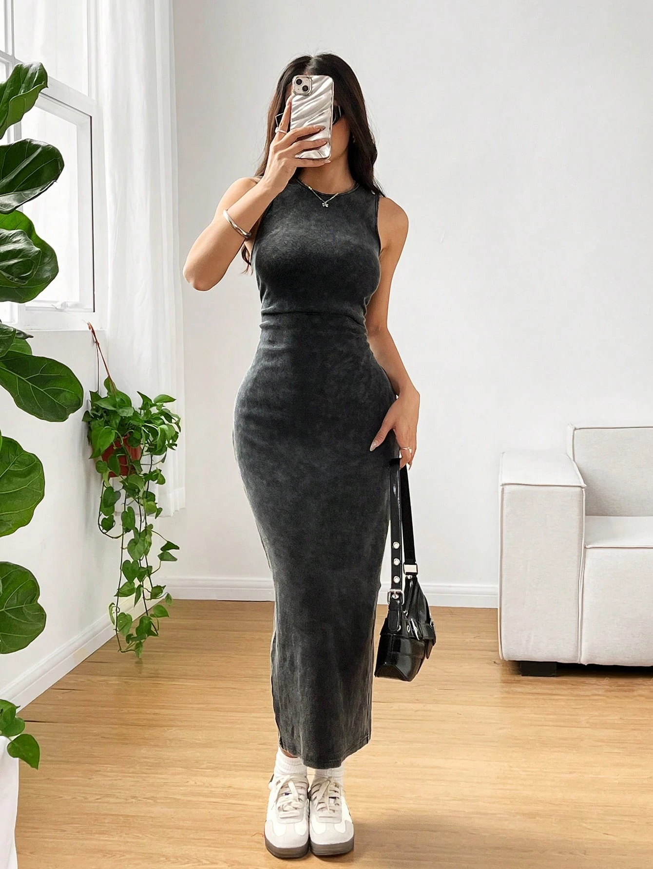 Sommer-Rundhalsausschnitt Für Damen, Figurbetont, Lässig, Cami-Kleid, Urlaubs-Outfits, Sommerkleider Für Damen Sommer-Rundhalsausschnitt Für Damen, Figurbetont, Lässig, Cami-Kleid, Urlaubs-Outfits, Sommerkleider Für Damen – Bild 4