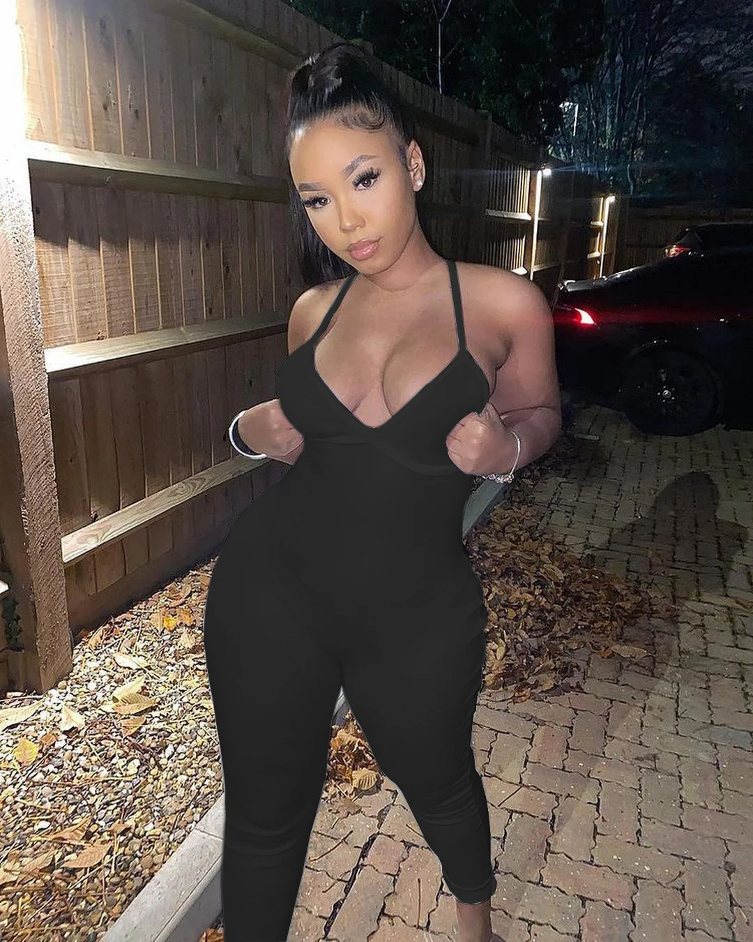 Women'S Solid Color Ribbed Camisole Back Jumpsuit Casual Yoga Jumpsuit Women'S Solid Color Ribbed Camisole Back Jumpsuit Casual Yoga Jumpsuit – Bild 4