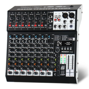 4/6/8/10-Kanal Professionelles Audio-Mischpult mit 99 DSP-Effekten, DJ-Mixer, kompatibel mit MP3/USB/Flash-Lesegerät