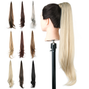 Soowee Synthetic Hair Extension Long Layered Wavy Ponytail Blonde Pony Tail Flexible Black Hair Wrap Ponytails Hairpieces